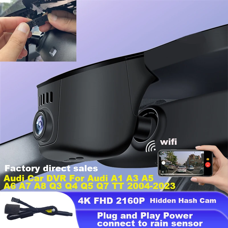 Realsun 1080P Car DVR Wifi Dash Camera Video Recorder Dual Lens Easy Installation For Audi A1 A3 A4 A5 A6 A7 A8 Q2 Q3 Q5 Q7 