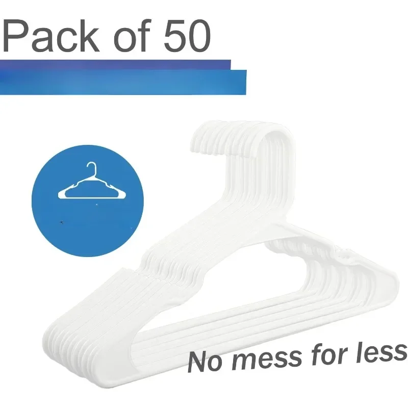 Plastic Notched Hangers Space Saving Tubular Clothes Hangers Standard Size