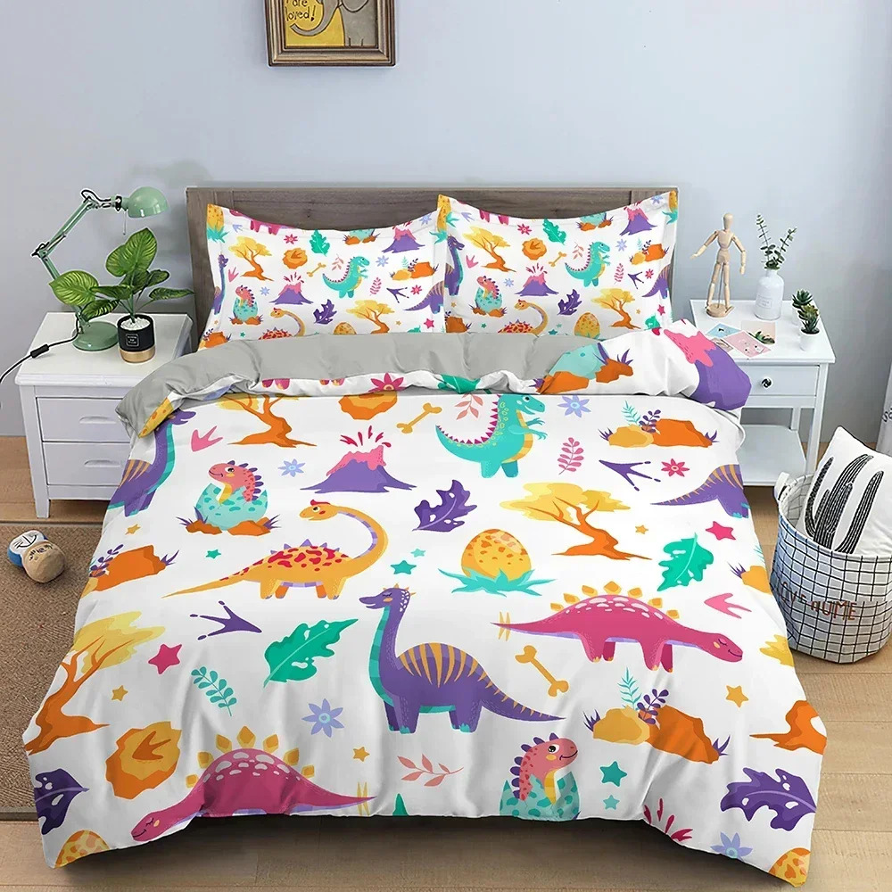Cartoon Animal Comfortable Duvet Quilt Cover Pillowcase Bedding Set Children Bedroom Decoration Home Textile