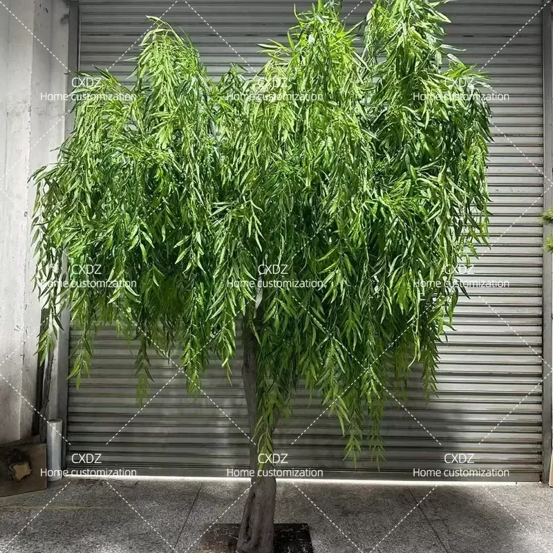 Artificial Maple Leaf Banyan Tree Indoor Fake Green Plant Landscaping Decor for Hotel Restaurant Window Display Home