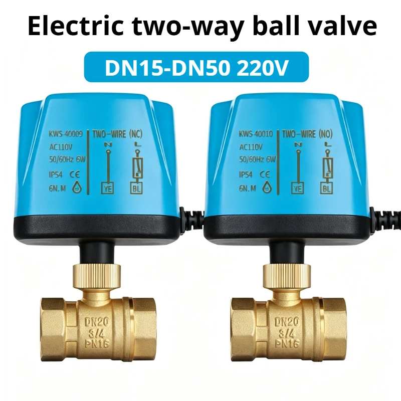 DN20/15/32Three-wire Two-control AC220V Electric Ball Valve Solar Central Air Conditioning Fan Coil Unit Electric Two-way Valve