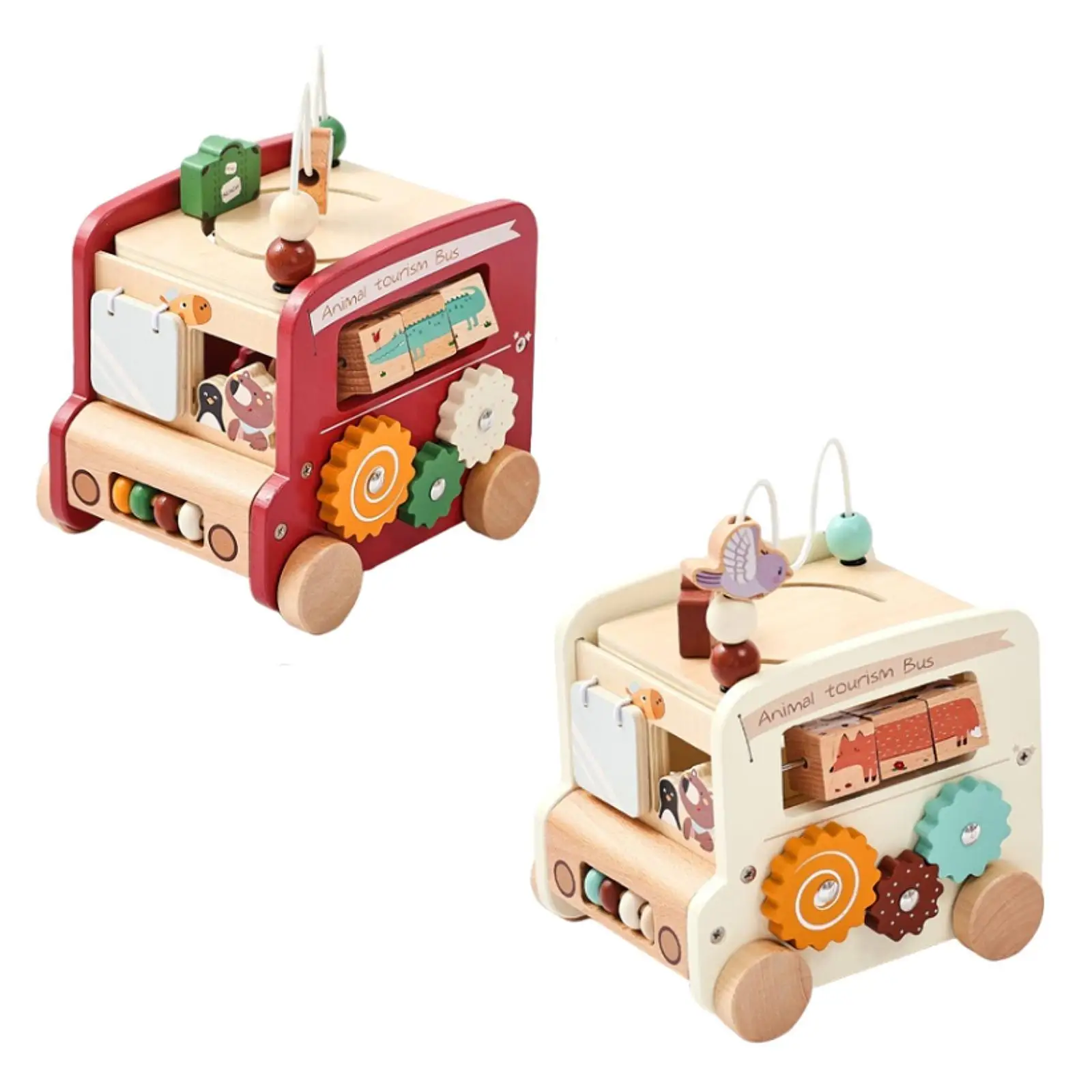 

5-in-1 Bus Toy Xylophone Shape Sorter Practical Wooden Xylophone Toy Percussion