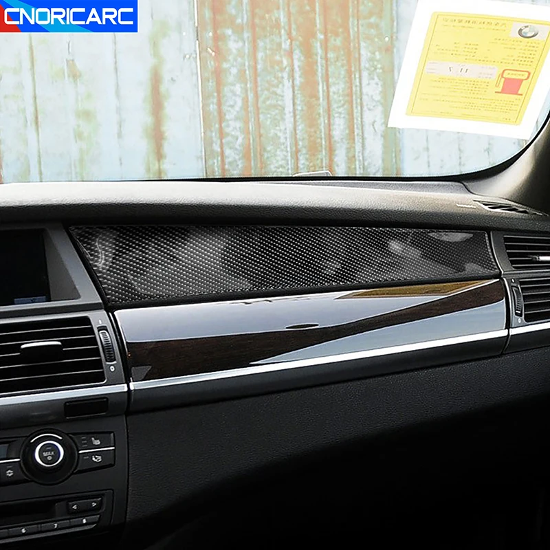 

Car Accessories Center Console Co-pilot Panel Trim Strip Carbon Fiber Decoration Sticker For BMW X5 X6 E70 E71 2008-2014 LHD RHD