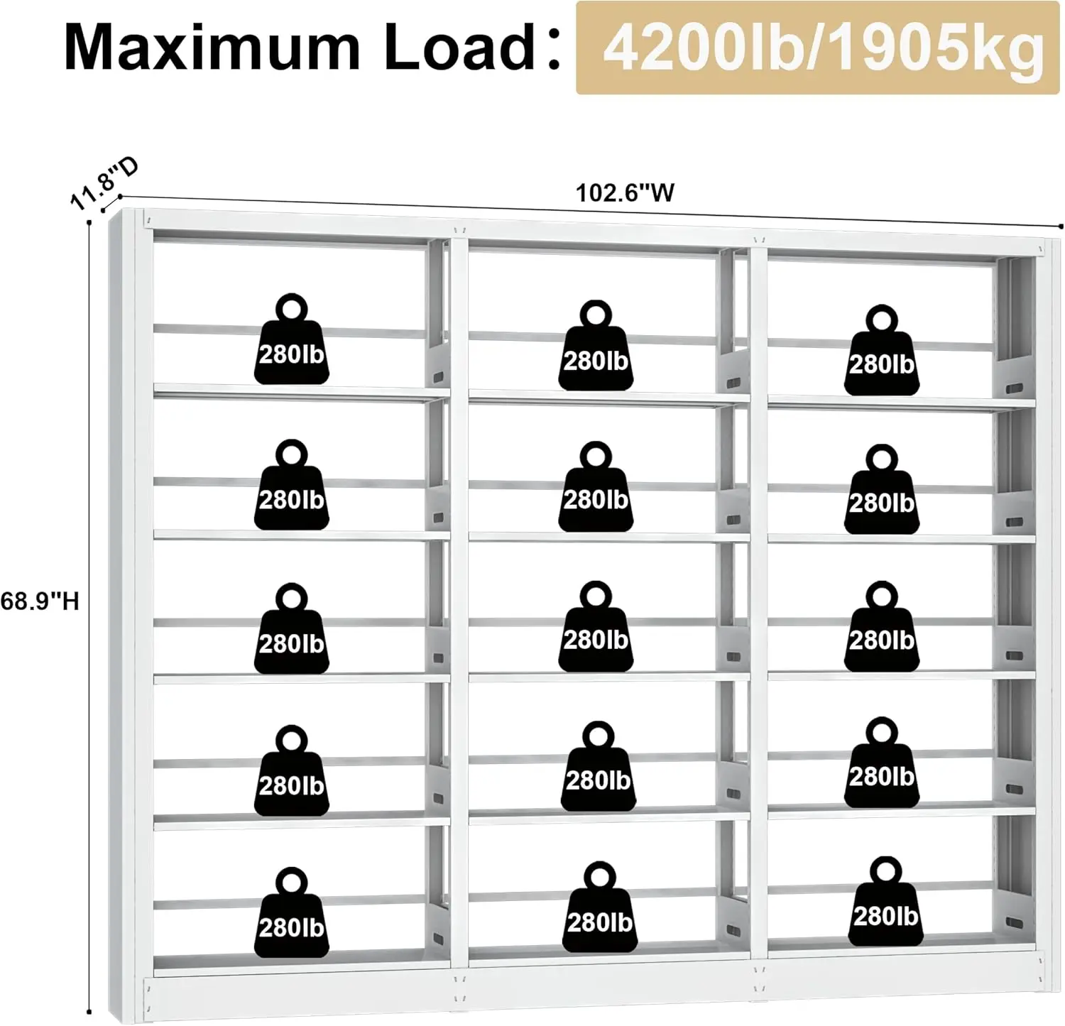 White bookshelf, 5 level bookshelf, adjustable storage bookshelf, separate bookshelf and bookshelf, wide bookshelf for