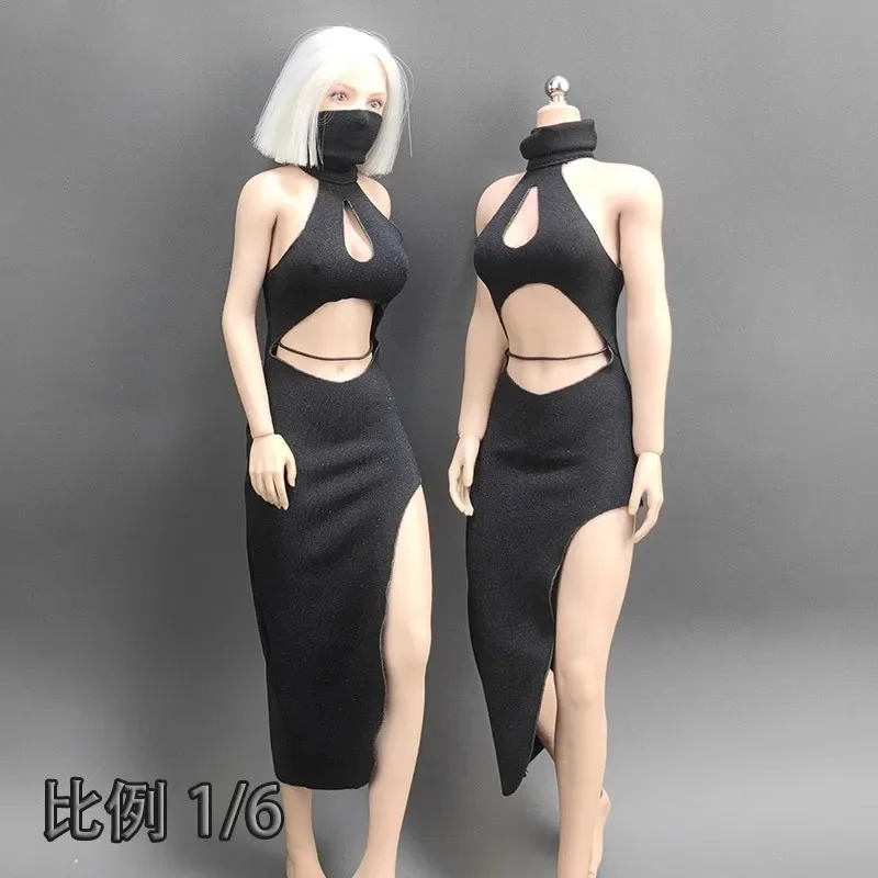 1/6 Female Clothing Accessories Wrap Buttocks Long Skirt Split Cheongsa Dress Model Fit 12'' Action Figure Body In Stock