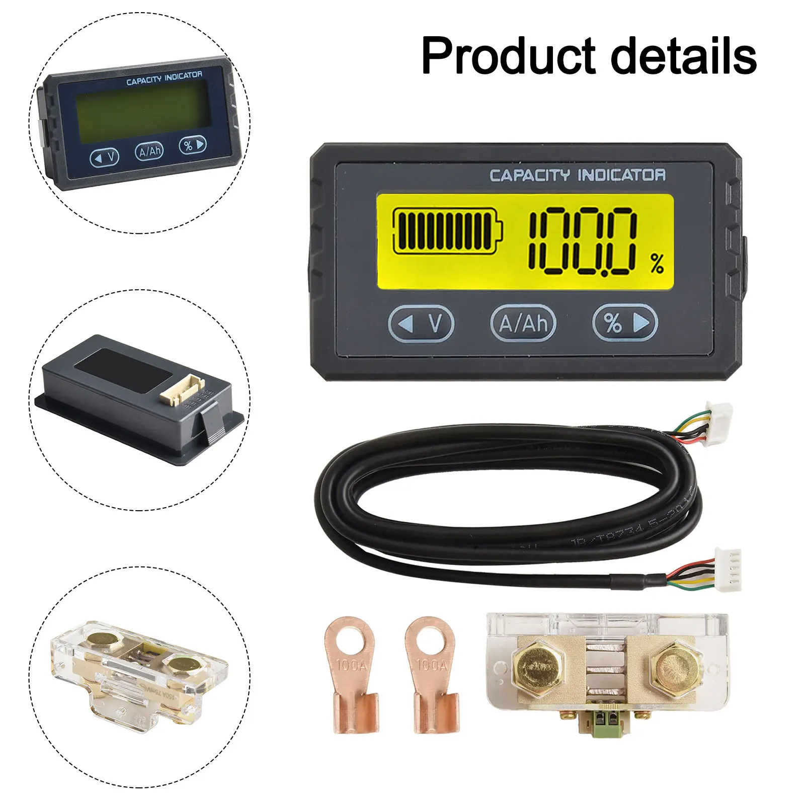 Vehicle Maintenance Battery Capacity Tester Amperemeter For Electric Bikes Lcd Display Versatile Compatibility