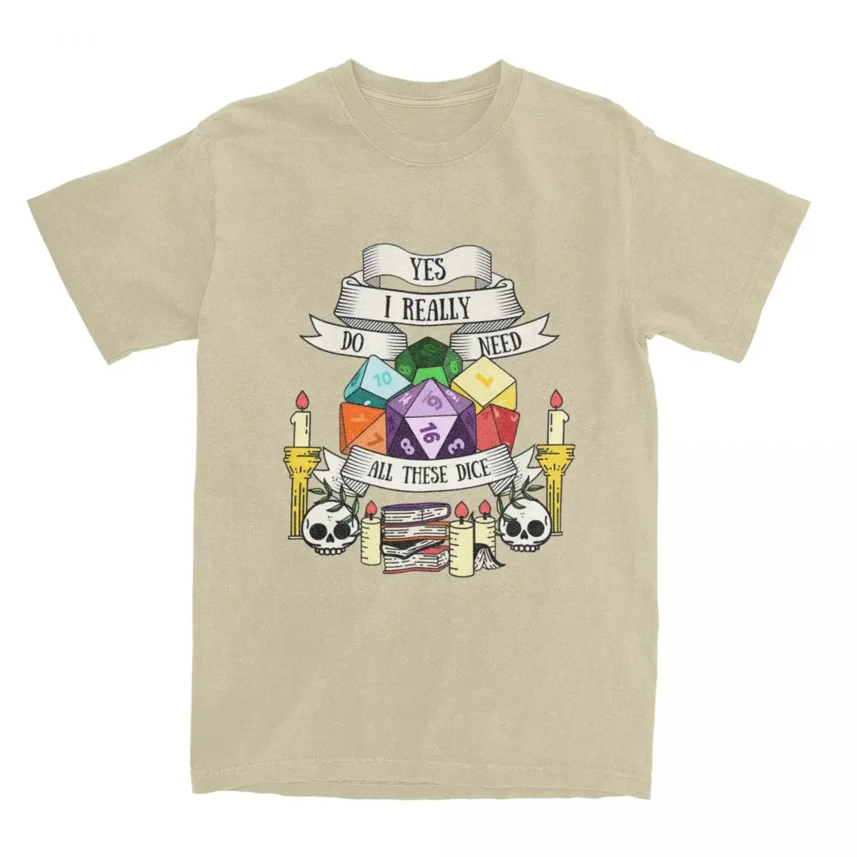 New fashion heavyweight Hot Sale vintage Hipster Dungeon And Dragon Dice T Shirt for Men 100% Cotton Dnd Game Tee Shirt Clothing