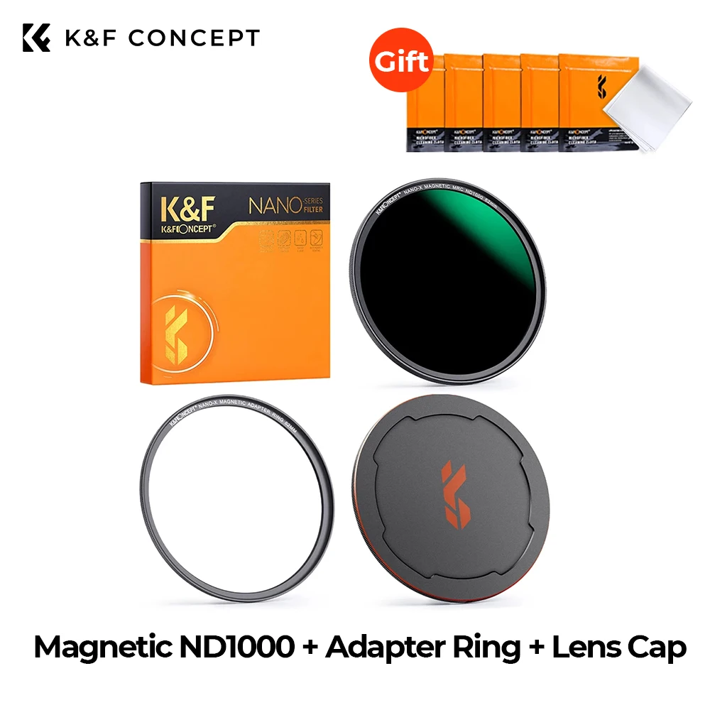 

K&F Concept Magnetic ND1000 10-Stop Fixed Neutral Density Filter 28 Multi-Layer Coatings Waterproof Scratch Resistant for Camera