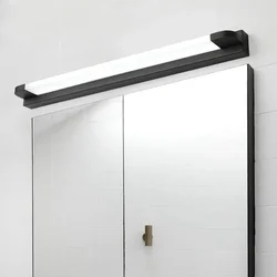 Modern Wall Lamp Minimalist Bathroom Black White LED Lights Strip Mirror Lamp Bathroom Lamp Simple Mirror Front Light Sconce