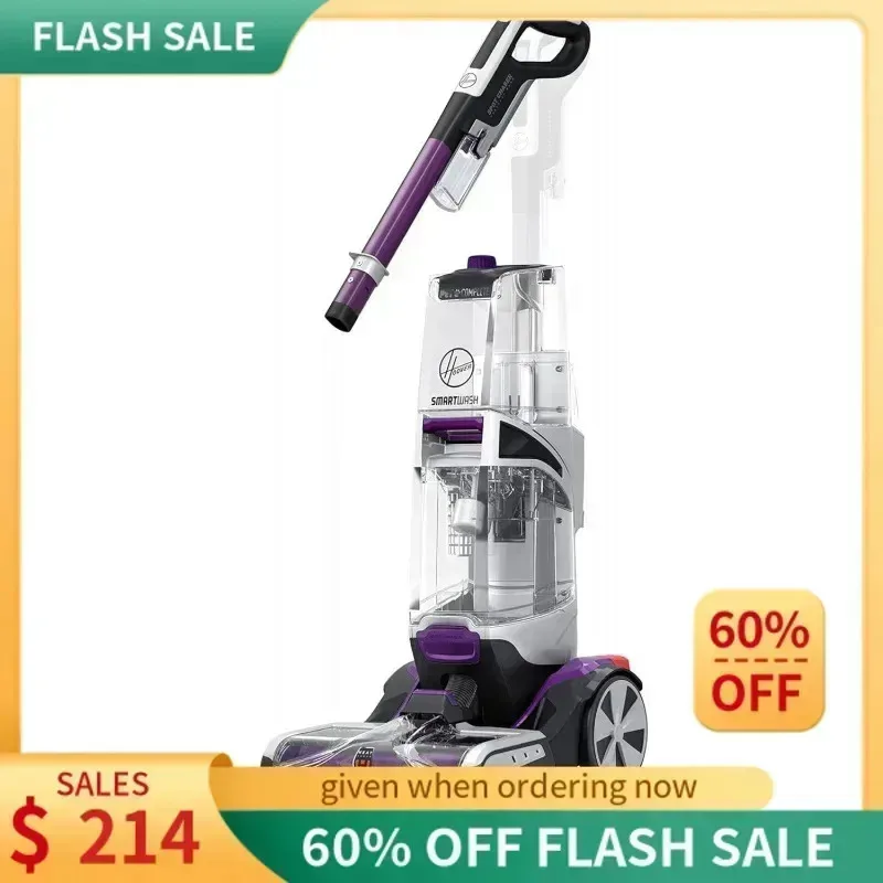 QZA4-Hoovver SmartWash Pet Automatic Carpet Cleaner with Spot Chase Stain Remover Wand,Shampooer Machine Pets,FH53000PC,Purp,