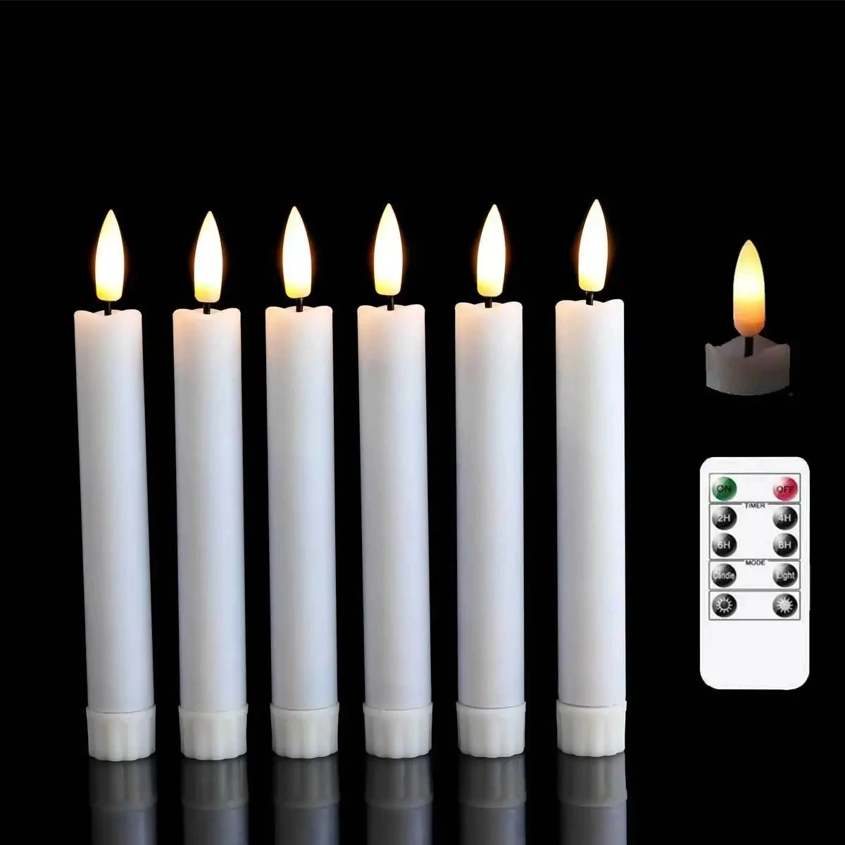 Twinkling Christmas LED Candles with Remote Control, 10 