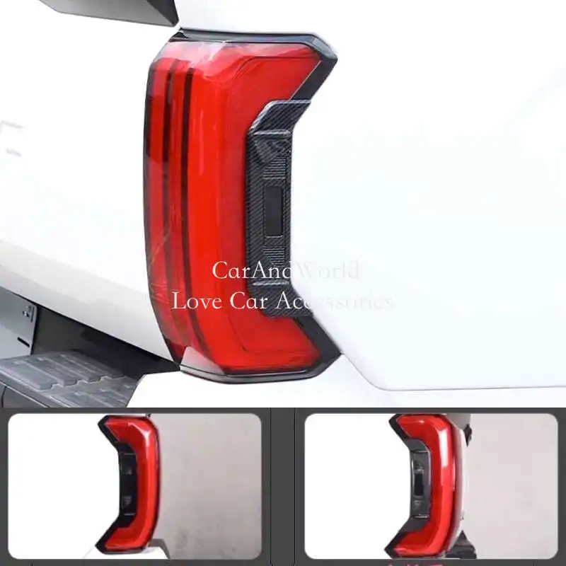 Carbon Fiber Headlights Grille Tail Light Rear Lamp Frame Cover Trims Car Decorative Accessories For Toyota Tundra 2022 2023