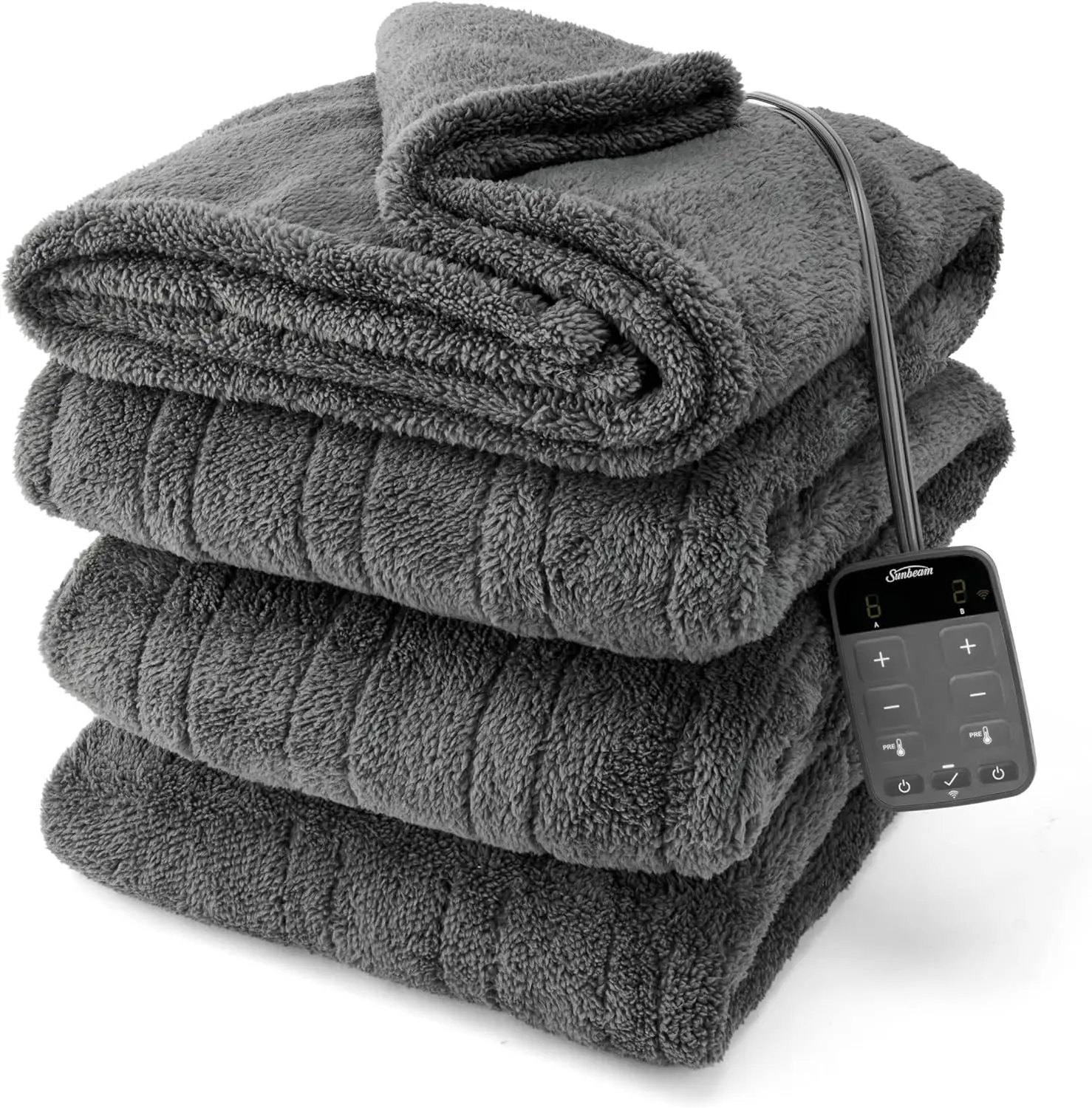 

Wi-Fi Connected Heated Blanket with 10 Heat Settings, King Size, Slate Gray for Cozy Comfort