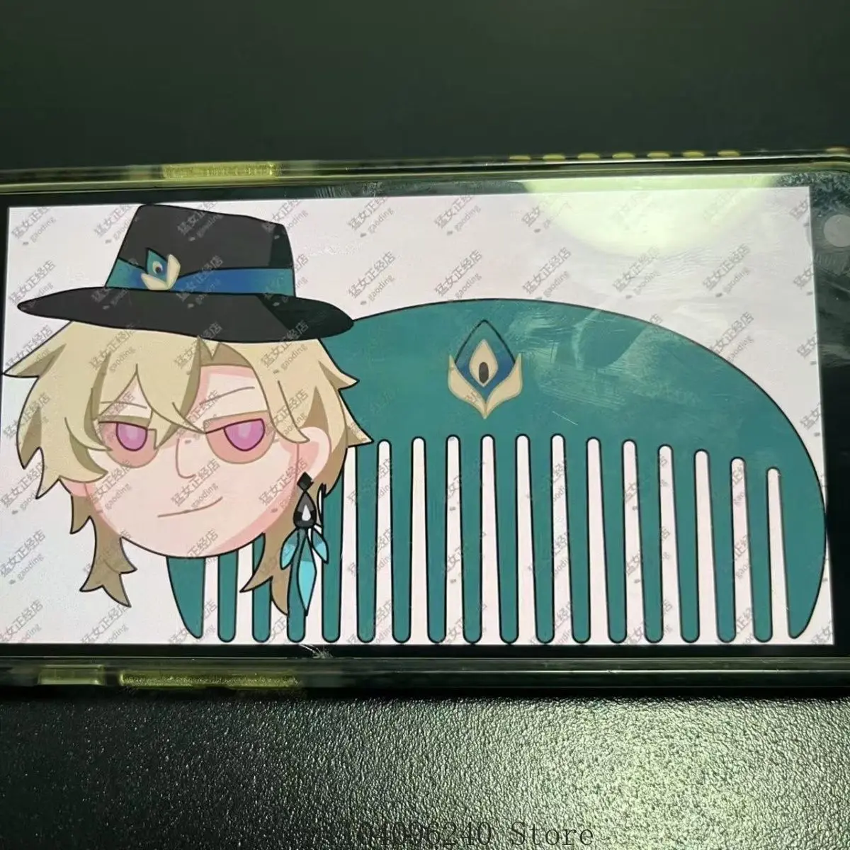 

Honkai: Star Rail Aventurine Cosplay Accessory Pettine Prop Cartoon Double sided printing Comb Derivative Ornament Fans Gift