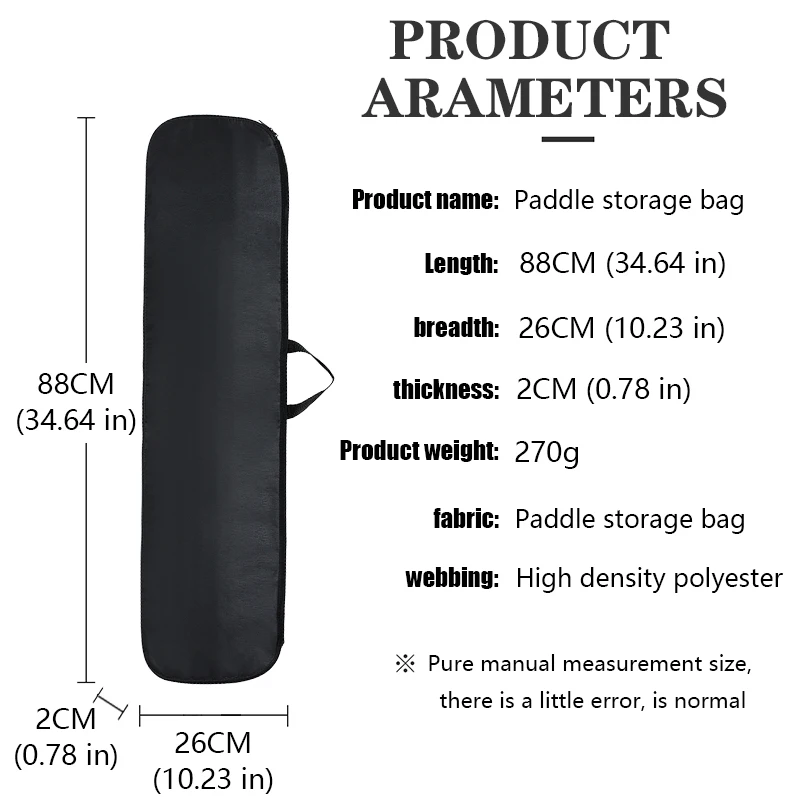 Black Wear-Resistant Waterproof Three-Section Paddle Storage Tote Bag Sup Inflatable Paddle Board Paddle Protection Bag Kayak Canoe Split Paddle Portable Storage Equipment Bag view 3