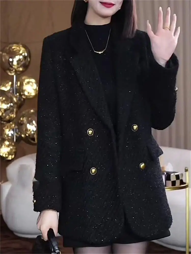 Ele Bla Abito casual con risvolto da donna Faionable plus Size Primavera Autunno Nuovo Sle Produzione cinese Cappotto lungo Sve ort