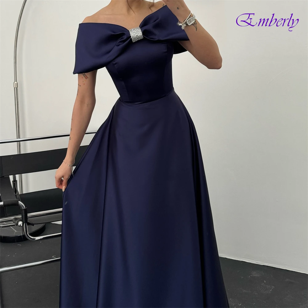 Классические атласные вечерние платья по индивидуальному заказу, торжественное платье, женское элегантное платье трапециевидной формы с бантом и открытыми плечами, вечерние платья длиной до пола