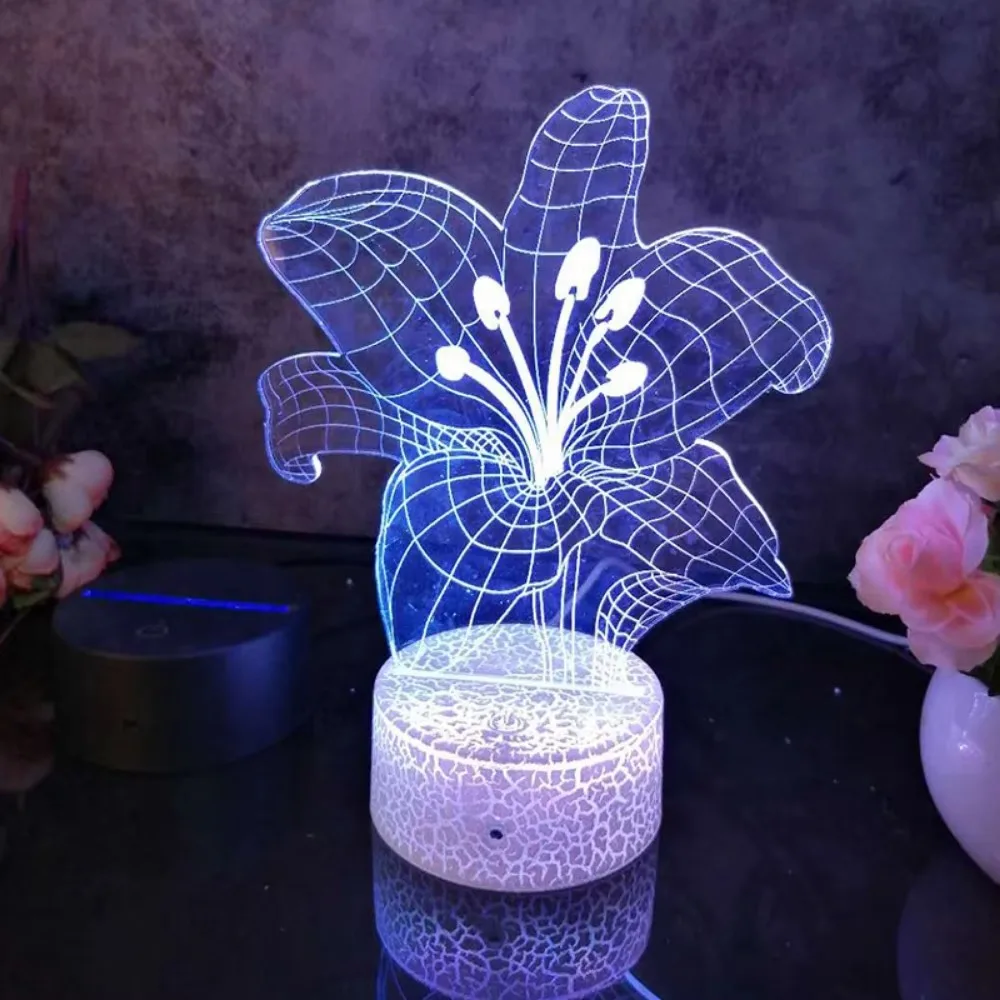 

Nighdn Flower Led Night Light Lamp Bedside Table Decoration Bedroom Nightlight 7 Color Change Birthday Christmas Gift for Girls