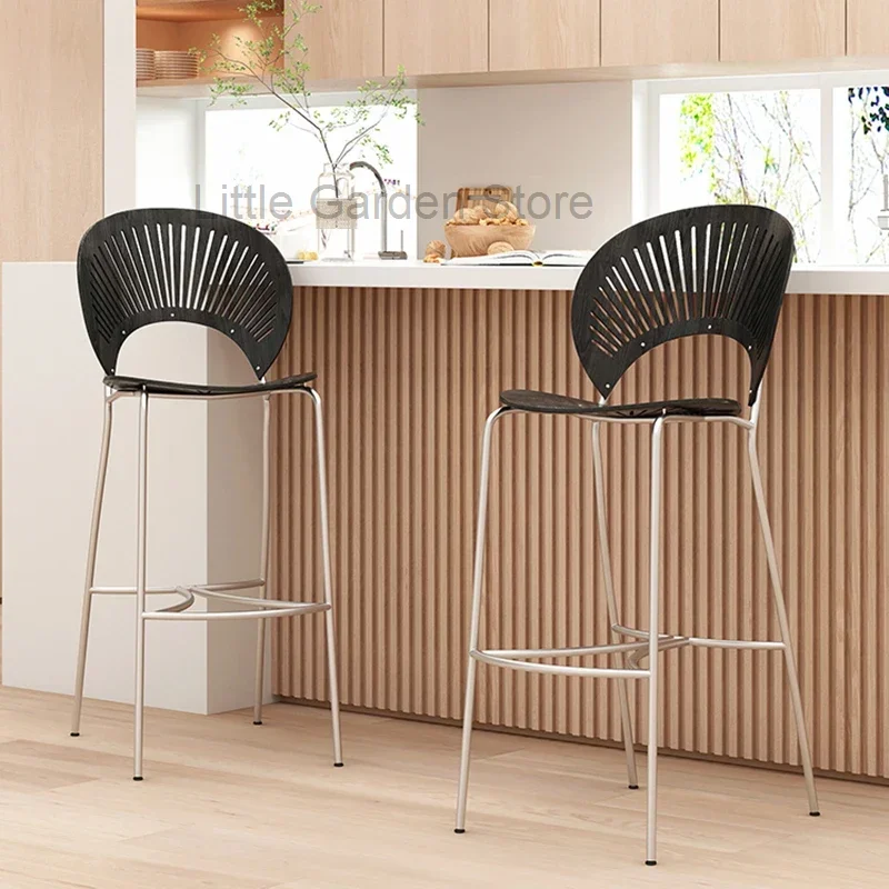 

Bar Stools Luxury Modern Kitchen Stool Breakfast Chair Height Design Iron Salon Chairs Outdoor Nordic Home Wooden Backrest Cafe