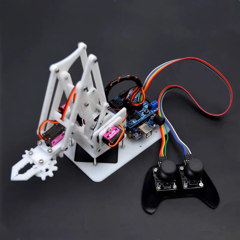 

Acrylic remote control manipulator arm for arduino ps2 assembly robot programming mg90s