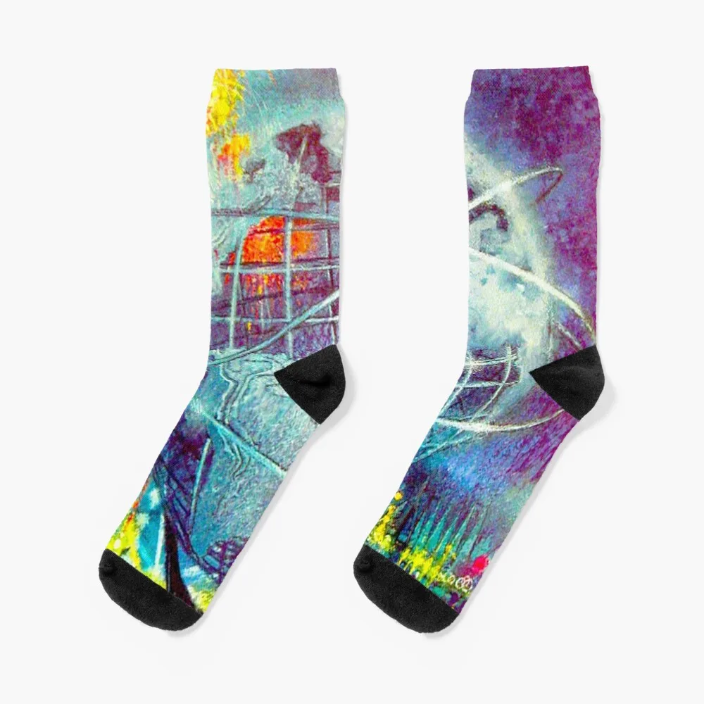 NEW YORKS WORLD FAIR : Vintage 1964 Print Socks shoes FASHION sheer sport Ladies Socks Men's