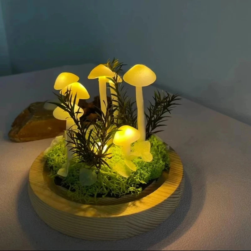 A01F-Small Mushroom Lamp Handmade Mushroom Night Light Novelty Nightlight Project Small Mushroom Lamp Arts And Crafts