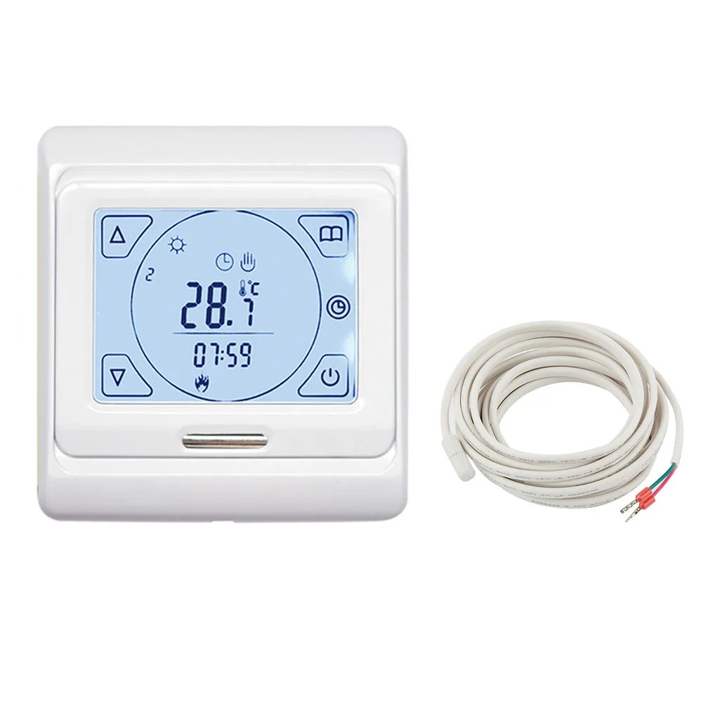 Programmable Touch Thermostat  Energy Efficiency for Underfloor Heating Systems  Easy to Use  Temperature Control with Sensors