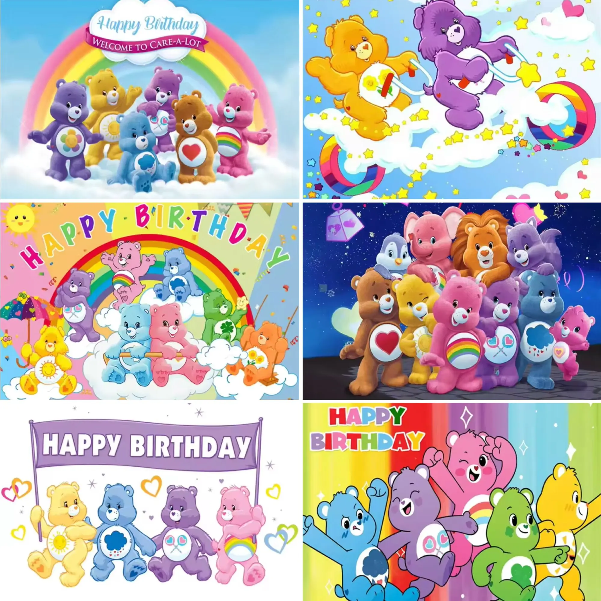 

Charm Caring Color Bear Theme Background Cloth Children's Birthday Baby Baptism Decoration Photography Background Banner Props