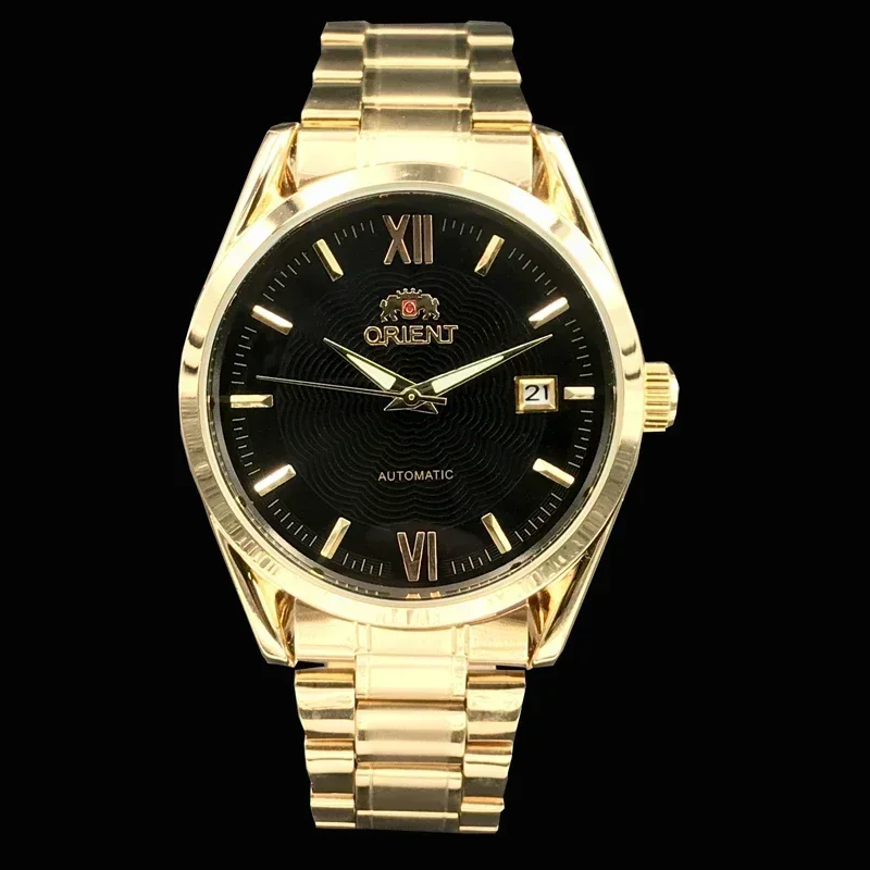 Orient Double Lion klassieke horlogeserie goudkleurig roestvrij staal automatisch mechanisch polshorloge gloednieuw top herenhorloge