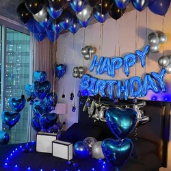 52pcs blue birthday party decoration balloons set for blue theme birthday party, birthday decorations for boys and girls