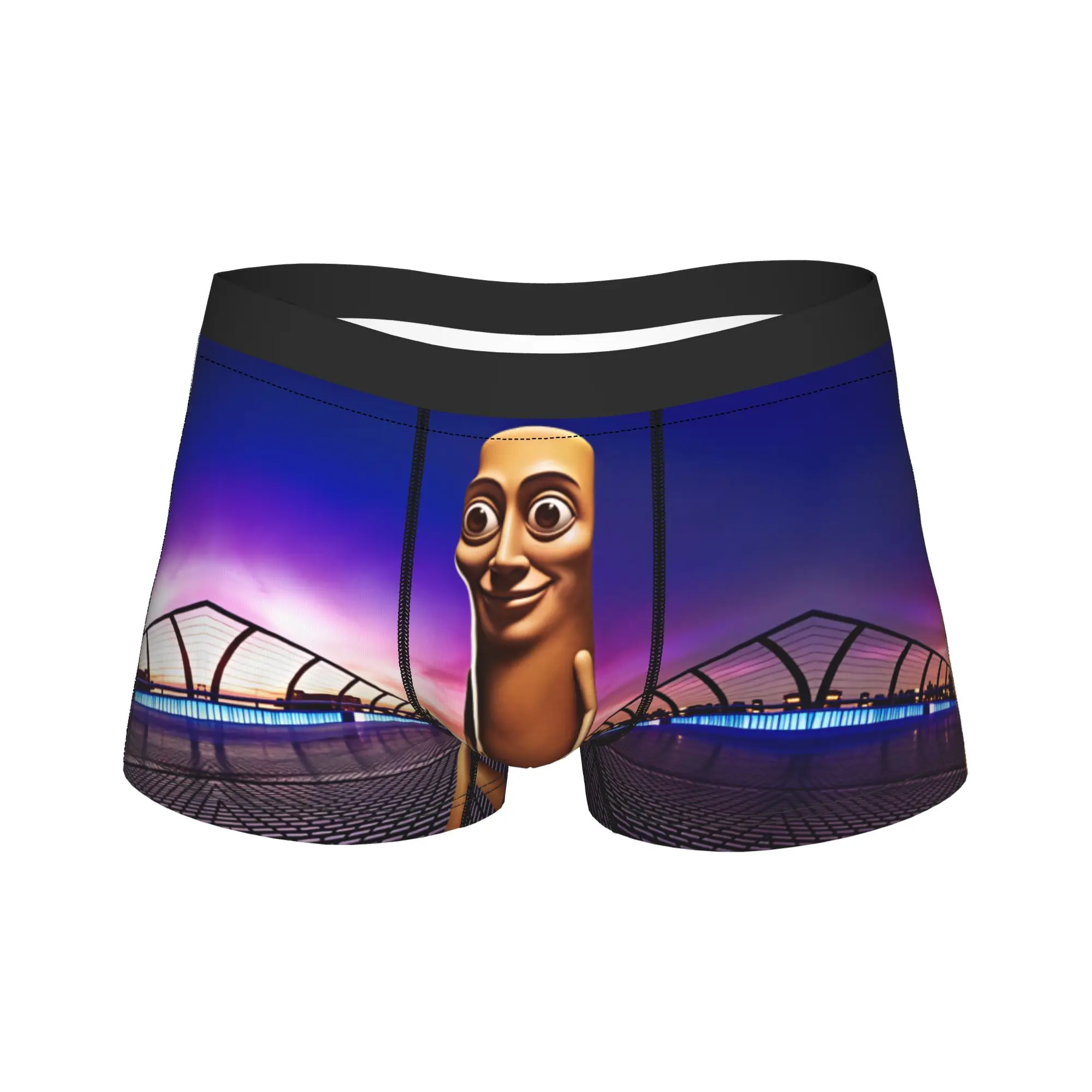 Tung Tung Sahur Sunset City Bridge Boxer Brief  Underwear Trenky Male Funny Boxershorts Custom Oversize Underpants