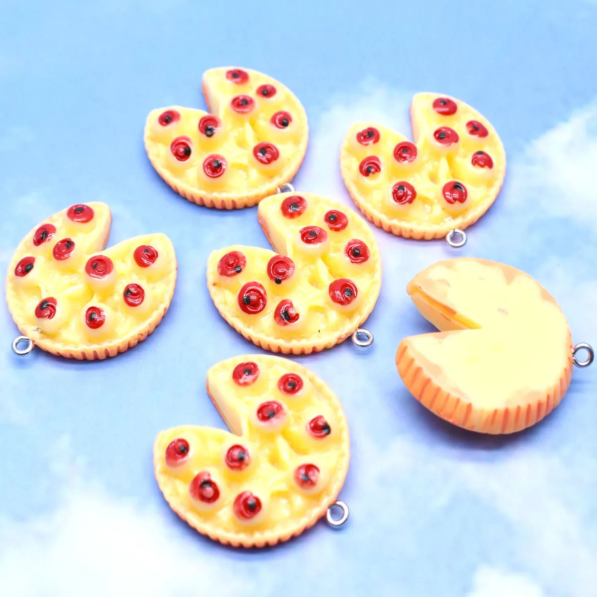 

10pcs 32*34mm Simulation Of 3D Pizza Charms For Pendant DIY Handmade Jewelry for Earring Necklace Keychain
