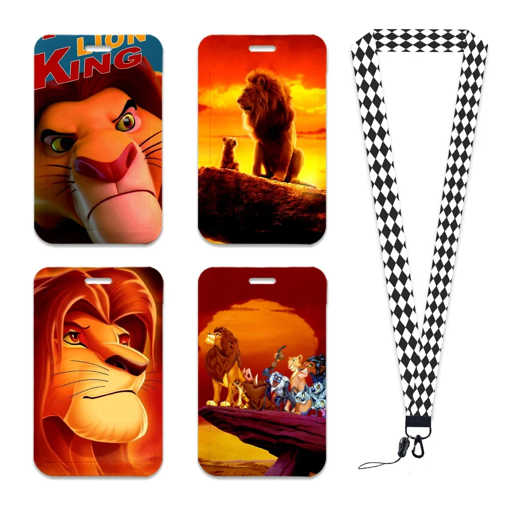 The Lion King Disney Card Holder Lanyards Hang Rope Keyrings Accessories Neck Strap Keychain ID Badge Holders Retractable Clip