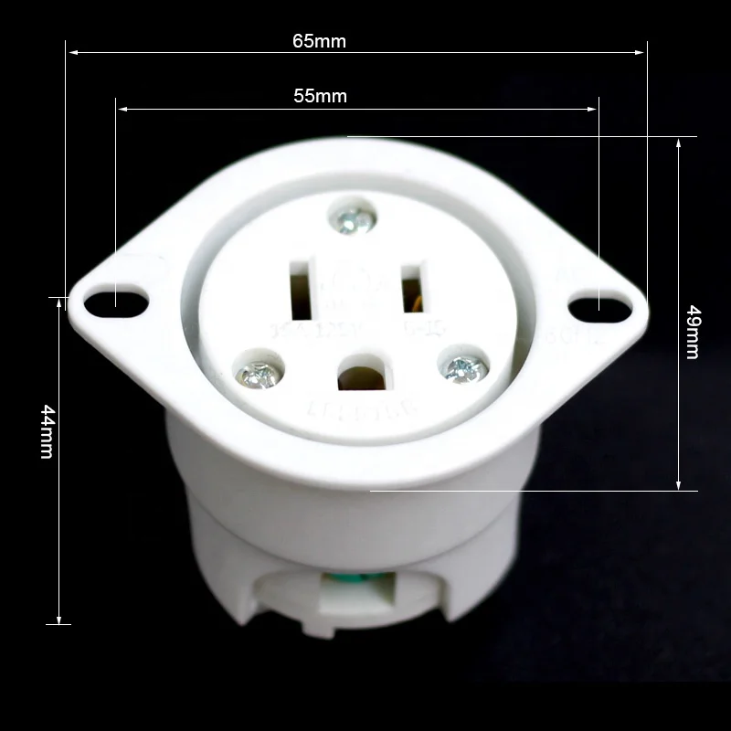 America Copper nema 5-15R US Straight Female Power Adaptor Plug 3p electrical Industrial Wiring Connector