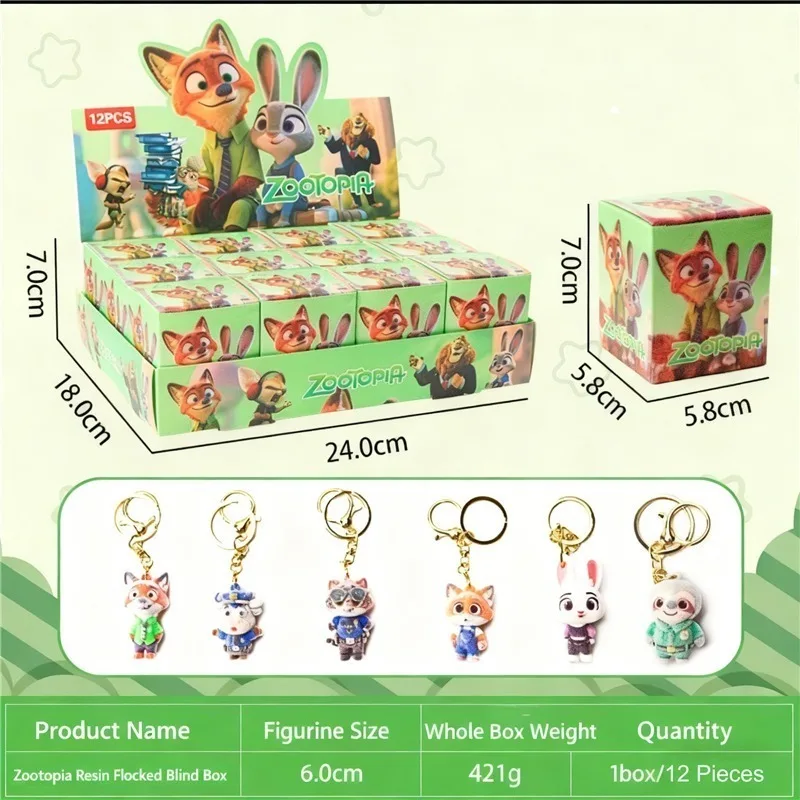 Disney Zootopia Series Blind Box Mini Flocking keychain Ornament Judy Hopps Nick Special Super Box Bellwether Animal Mystery Box