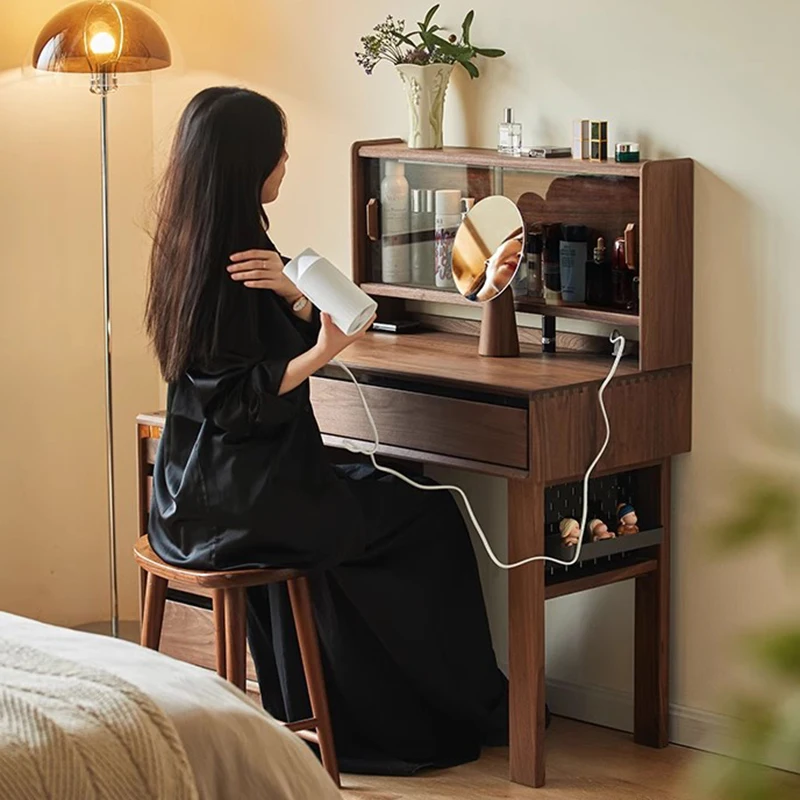 Customizable Cassetti portaoggetti Vanity Table Specchio Sedia per trucco Tavolo da toeletta moderno Armadi Legno Mesa De Maquil