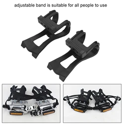 Bike Pedal Belt Plastic Black Adjustable Bike Pedals Straps Anti slip Toe Clip Belt Accessory Bike Pedal Fixed Straps