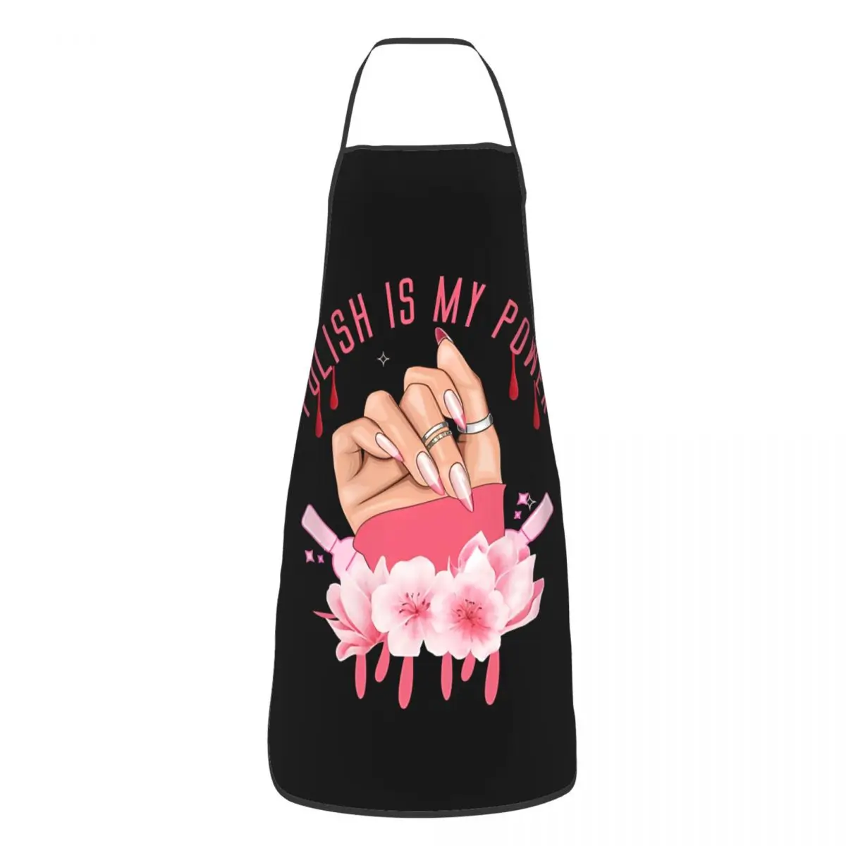 Custom Bib Nail Polish Is My Power Apron for Men Women Adult Chef Cooking Kitchen Nail Polish Tablier Cuisine Painting