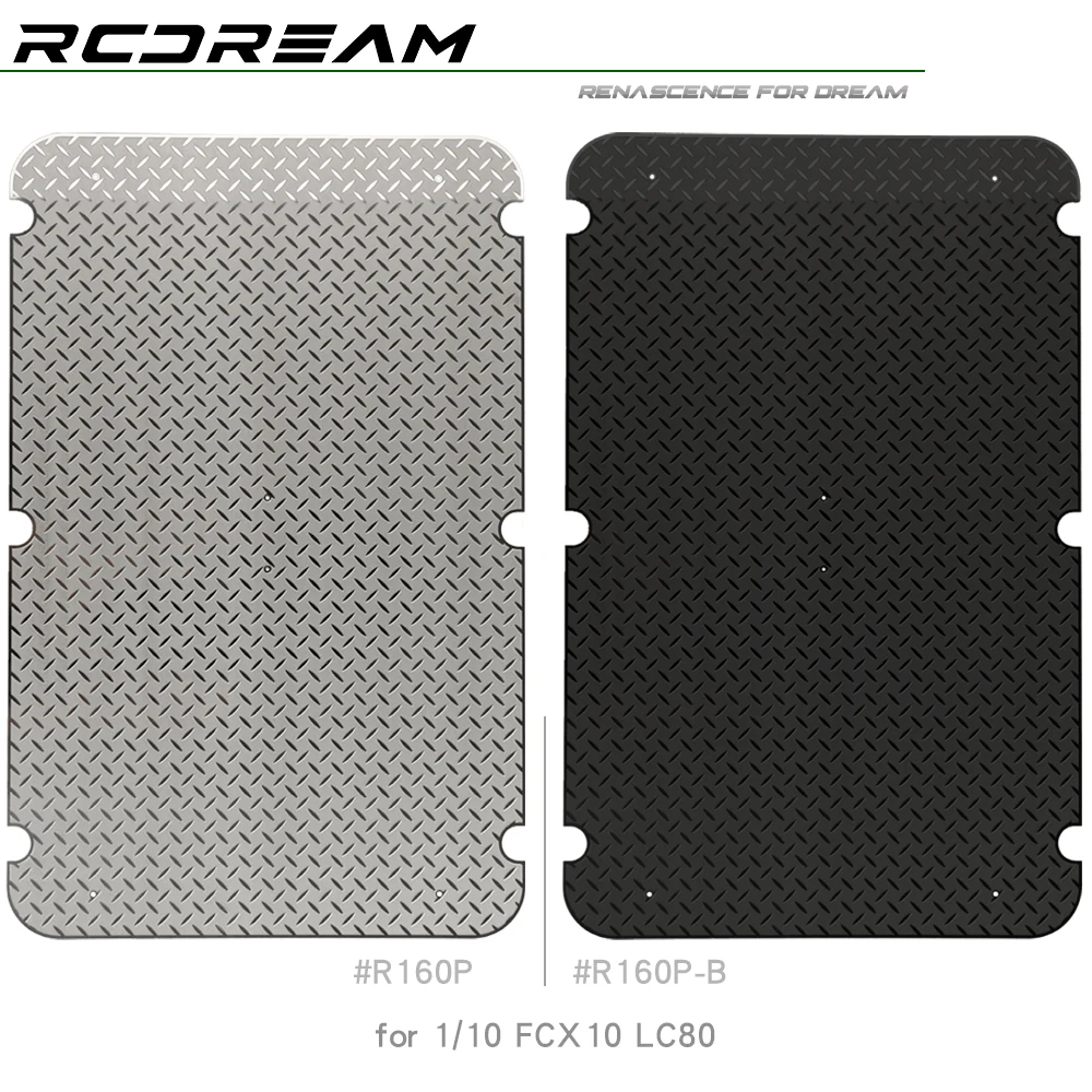 RCDream 1/10 Base Mount Sheet Metal Non-slip Chequered Plate Luggage Tray for FMS FCX10 LC80 Roof Rack #R160P