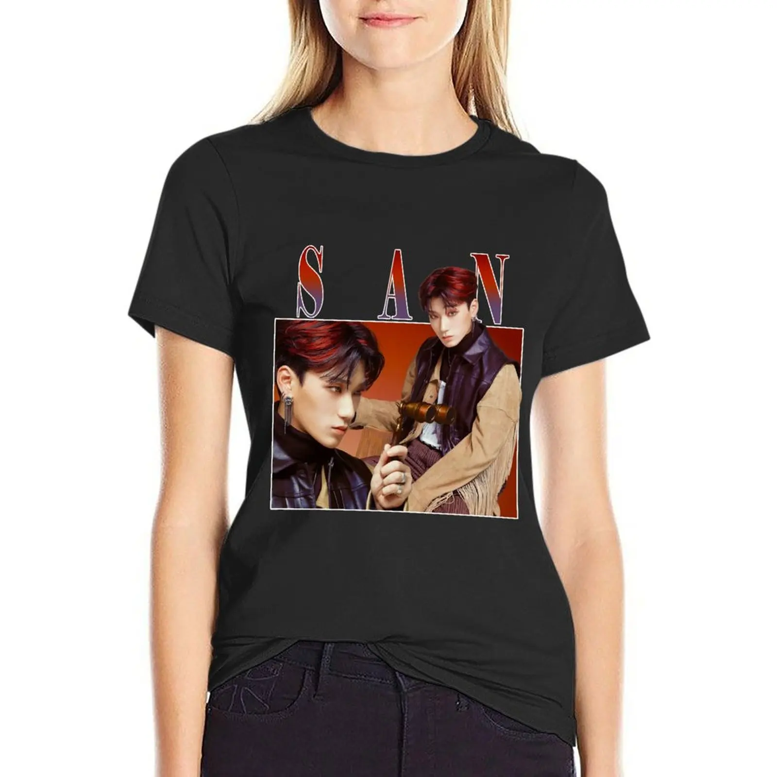 

San Ateez T-Shirt tops summer top vintage tshirts woman
