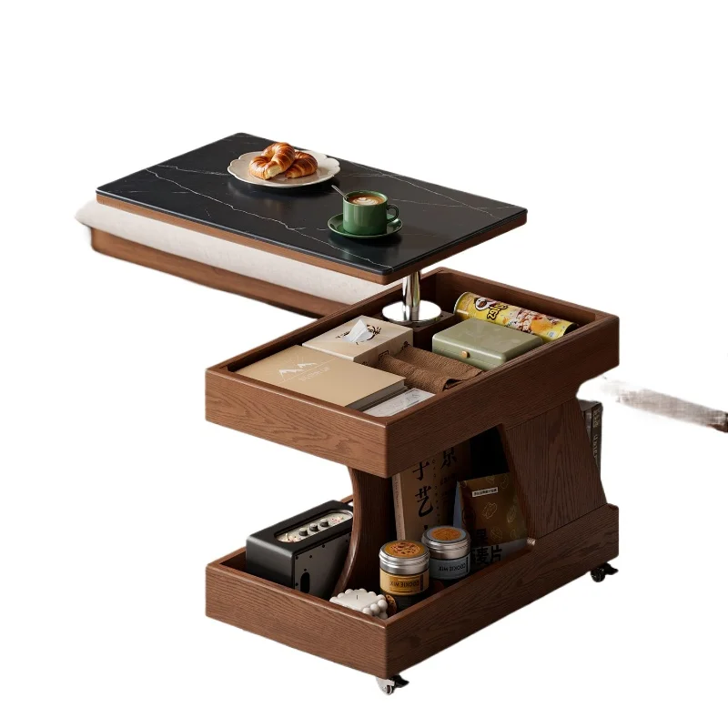 

Передвижной подъемный край из массива дерева, небольшая квартира из антикварной каменной плиты в гостиной, боковой шкаф для дивана, приставной столик