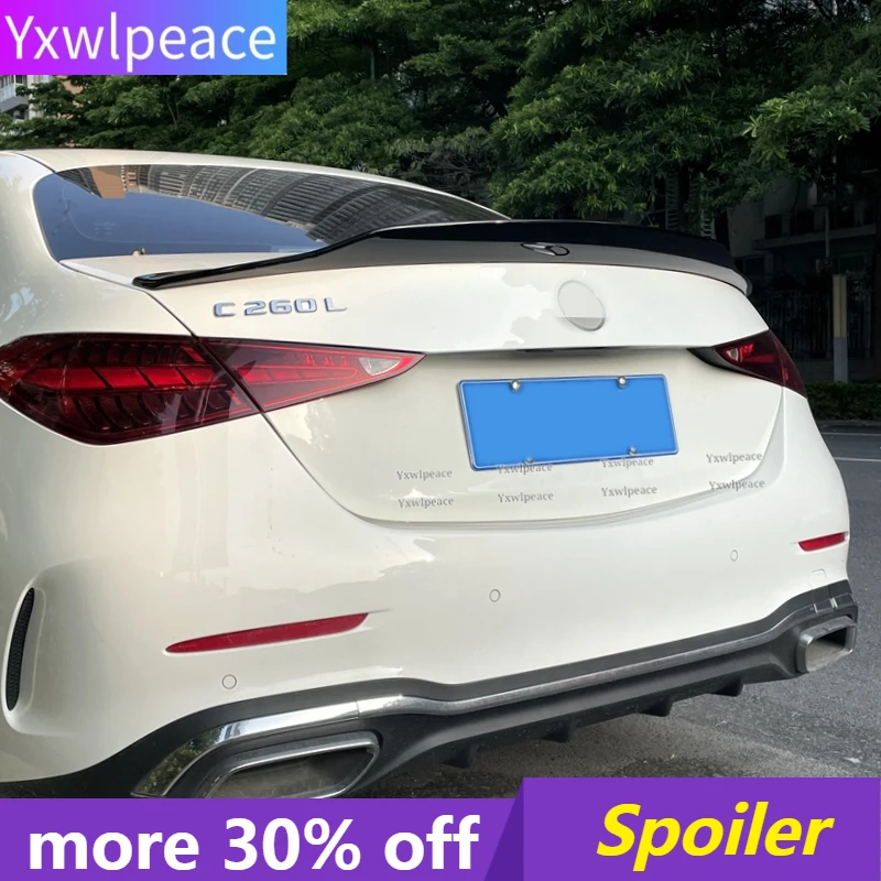 

PSM Style For Mercedes W206 Spoiler 4Door Sedan C-Class 2020 2021 2022 2023 C200 C260 ABS Plastic Rear Trunk Wing Spoiler