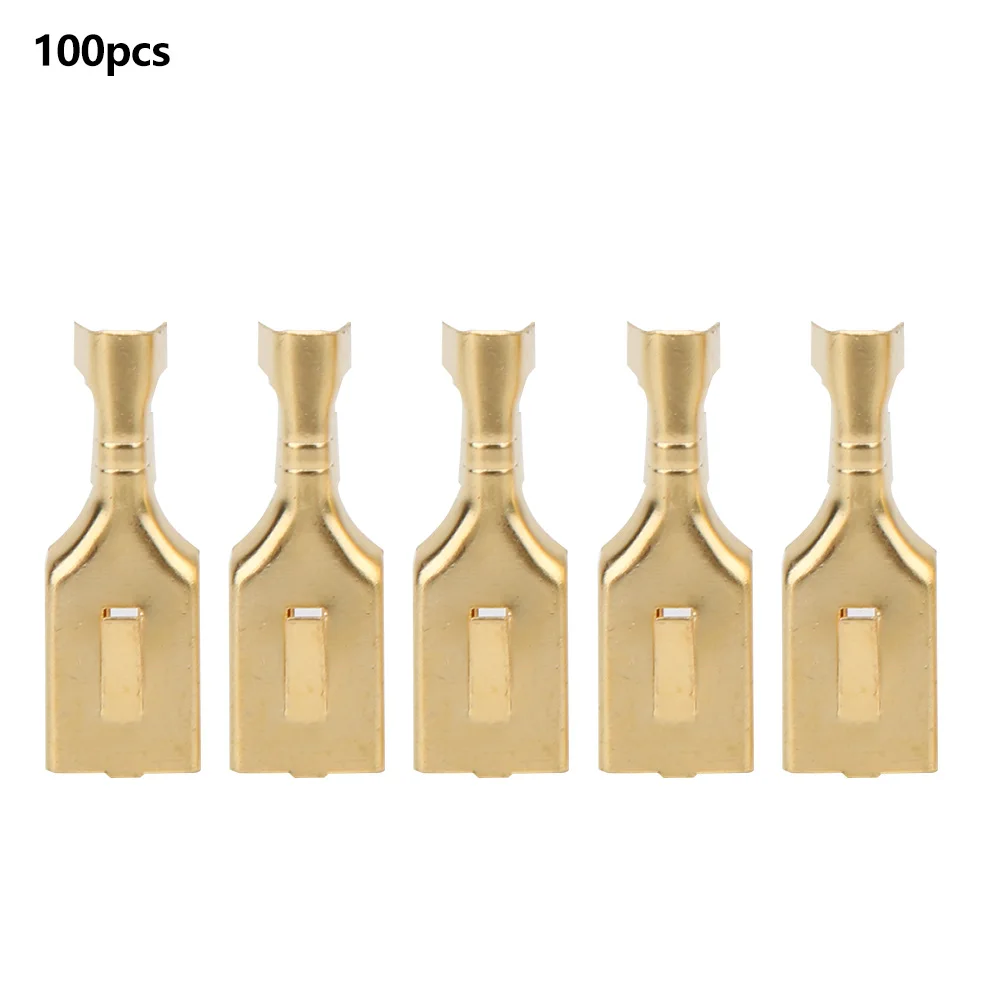 Terminale connettore a lama quadrato in ottone da 100 pezzi e terminale connettore tipo pull da 7,8 mm
