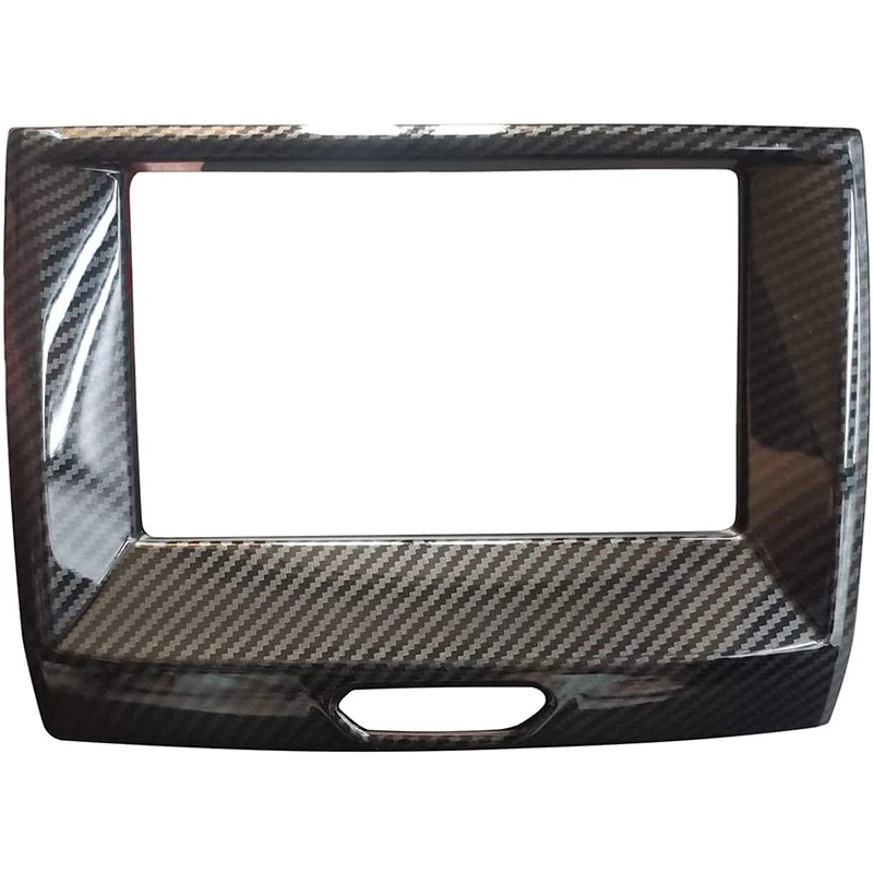 for Ford Ranger Everest Endeavor 2015+ Carbon Fiber Inner Center Navigation Cover Trim Frame Decorator Car Accessories