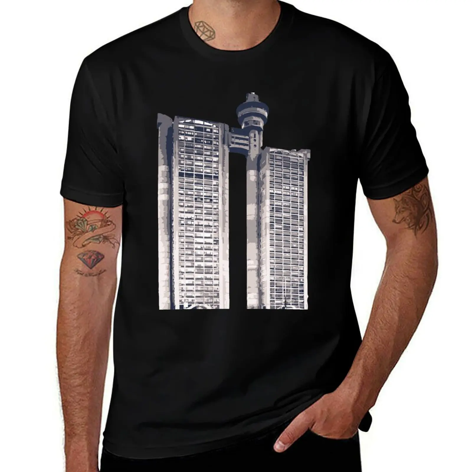 Belgrade - Western City Gate minimal, Serbia T-Shirt Work Utility Casual Tee Shirt T-Shirt