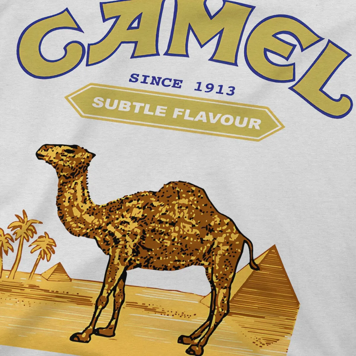 Camel Cigarettes  T Shirt Fashion O-Neck TShirt Polyester Short Sleeve