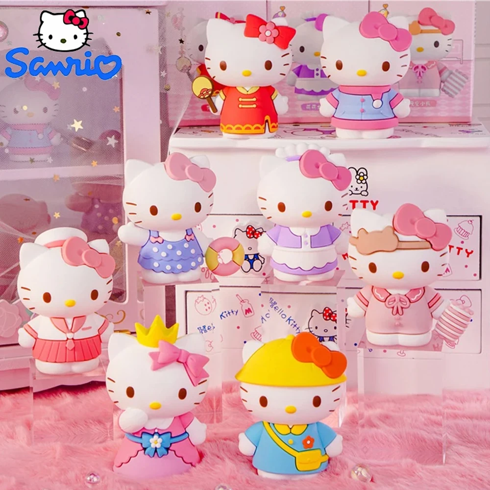 

Sanrio Hello Kitty Blind Box Specified Design Princess Dress Up Diary Series Anime Action Figure Toy Dressing Birthday Gift Toy