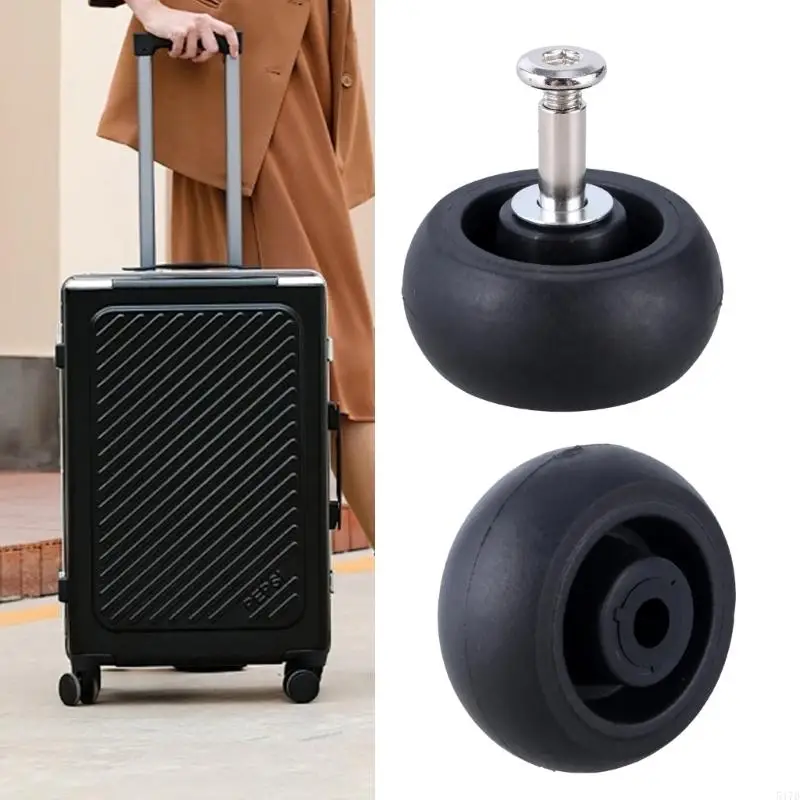 Suitcase Spinner Replacement Set of 4Pcs 40x18mm Rubber Wheels with Bearings Smooth Wheel for Damaged Trolley Repair