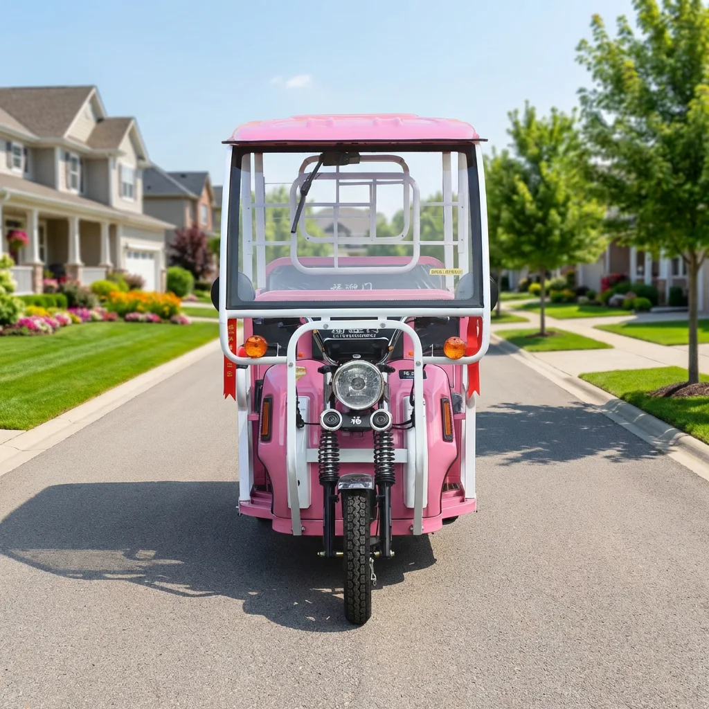 5-Seat Electric Sightseeing Tricycle, 60V 1000W 3-Wheel Shuttle without Battery for Park Resort