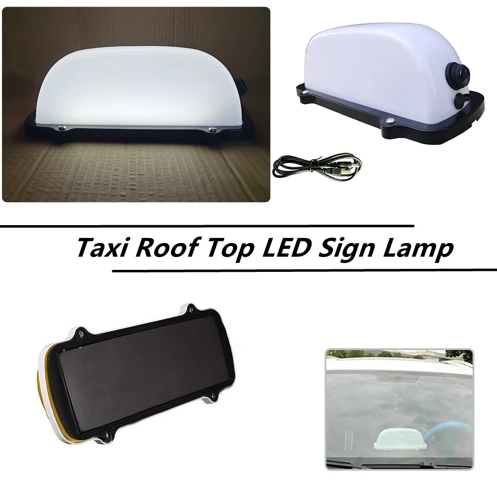 Batteria ricaricabile USB vuoto Taxi luce superiore tetto Taxi segno con Base magnetica impermeabile Taxi cupola luce luce bianca segno fai da te